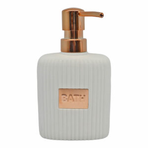 Dispenser Πολυεστερικό Άσπρο Με Rose Gold Διακόσμηση 8.8x6.1x16.1cm