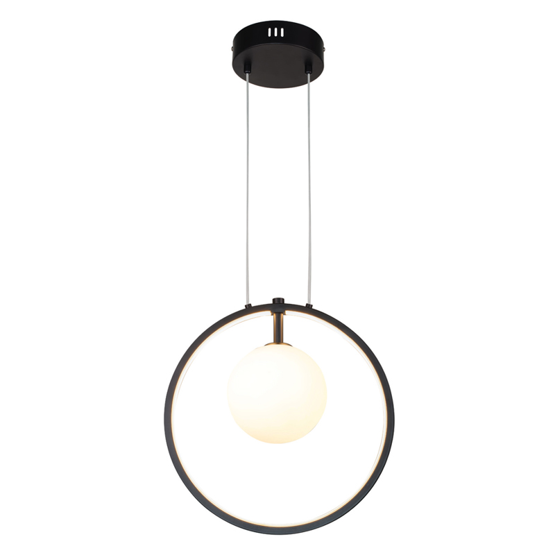 InLight Κρεμαστό φωτιστικό LED 14W 3000K και 1XG9 σε μαύρο χρώμα 30cm (6061-BL)