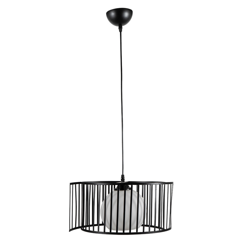 ArLight Κρεμαστό Φωτιστικό Οροφής PDC 6086 BK Μονόφωτο Γυάλινο Μαύρο Φ38x90cm Ε27 0084491
