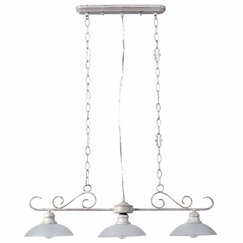 ARlight Φωτιστικό Οροφής 3φωτο Pdc 2226/3 AG 3/Φ Ε27 Ράγα Μεταλλική Λευκή Πατίνα & Γυαλί 0104269