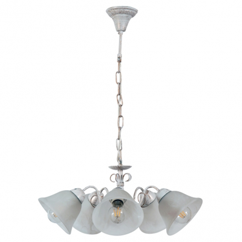ARlight 5Φωτο Φωτιστικό Οροφής Μέταλλο/Γυαλί Pdc 2261/5 Λευκό Ε27 63Χ77 0104296