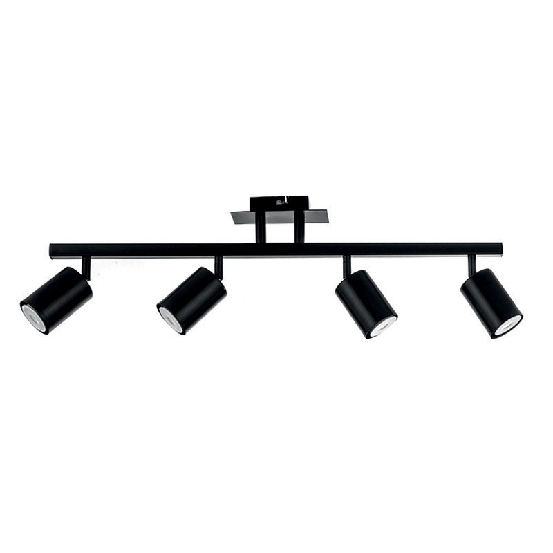 INLIGHT ΤΕΤΡΑΦΩΤΟ ΣΠΟΤ ΡΑΓΑ ΜΕΤΑΛΛΙΚΟ ΜΑΥΡΟ GU10 70x22cm 9081-4