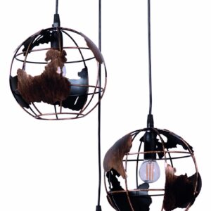 ArLight PDC 9456-3 BK Κρεμαστό Φωτιστικό Οροφής Υδρόγειος Τρίφωτο Μεταλλικό Μαύρο Ε14 Φ30x100cm 0084394