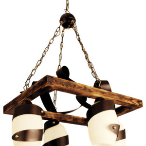 ArLight Κρεμαστό Φωτιστικό Οροφής PDA 135-4 WH Τετράφωτο Ξύλινο με Λευκό Γυαλί Ε27 45x65x110cm 0101445