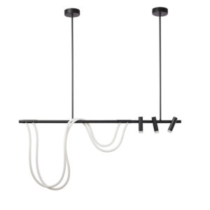 ArLight PDC 704 BK Κρεμαστή Ράγα Οροφής LED Θερμό Λευκό με 3 Σπότ και Ανισόπεδη Ταινία 120x100cm 0104523