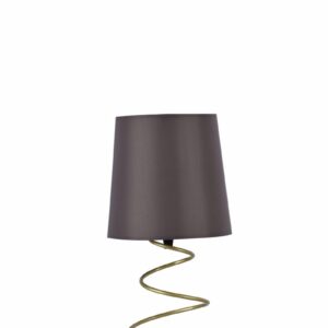 ArLight TLC 6002 GD Πορτατίφ με Σχέδιο Ελατήριο και Καφέ Καπέλο Μονόφωτο Ε14 Φ15x33cm 0224100