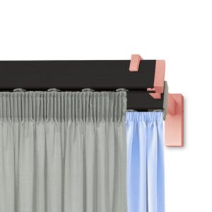 Κουρτινόξυλα Διπλά Σιδηρόδρομοι Elegant K65-1052 Μαύρο ματ/Χαλκός (Μαύρο/Χαλκός Ματ) (1.40m Κουρτινόξυλο Διπλό με σιδηρόδρομο)
