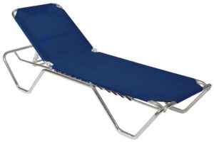 Μπλέ Στοιβαζόμενη Ξαπλώστρα Παραλίας 195 X 60 X 29(H)Cm