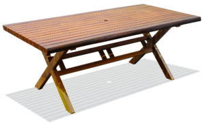 Σταθερό Παραλληλόγραμμο Τραπέζι Acacia Wood 200 X 100 X 76(H)Cm