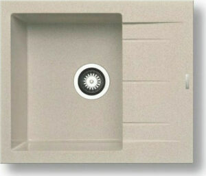 Ένθετος Νεροχύτης, Alazia 1B 1D Beige, 59x50cm, Pyramis