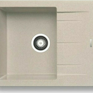 Ένθετος Νεροχύτης, Alazia 1B 1D Beige, 59x50cm, Pyramis