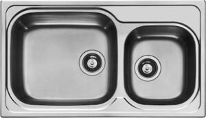 Ένθετος Νεροχύτης, Amaltιa Plus 2B Inox Σατινέ Inox, 86x50cm, Pyramis