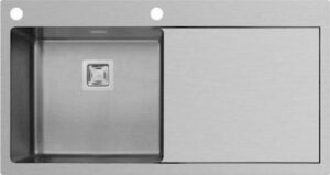 Ένθετος Νεροχύτης, Olynthos 1B 1D LH Inox Brushed, 100x52cm, Pyramis