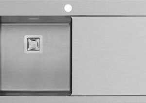 Ένθετος Νεροχύτης, Olynthos 1B 1D LH Inox Brushed, 100x52cm, Pyramis